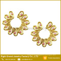 Non Pierce Gold Plated Flower Pink CZ Shield Fake Nipple Ring